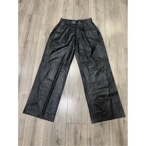 NWT R13 Pleated Wide Leg Leather Pants SZ 26 MSRP $1195